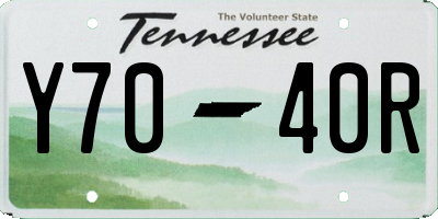 TN license plate Y7040R