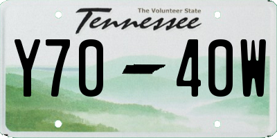 TN license plate Y7040W