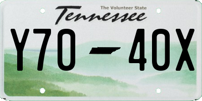 TN license plate Y7040X