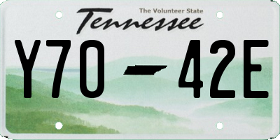 TN license plate Y7042E