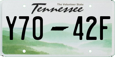 TN license plate Y7042F