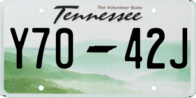 TN license plate Y7042J