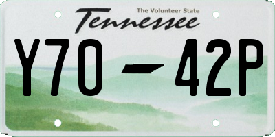 TN license plate Y7042P