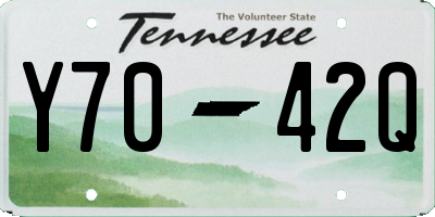 TN license plate Y7042Q