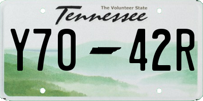 TN license plate Y7042R