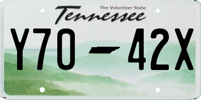 TN license plate Y7042X