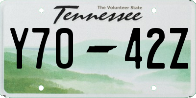 TN license plate Y7042Z