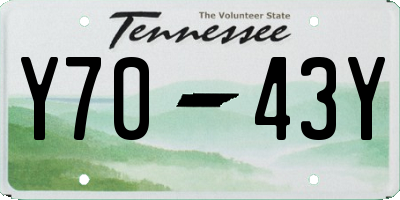 TN license plate Y7043Y