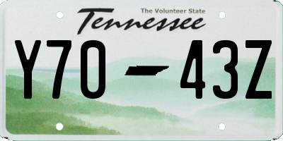 TN license plate Y7043Z