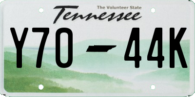 TN license plate Y7044K
