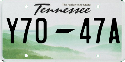 TN license plate Y7047A