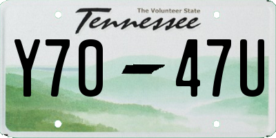 TN license plate Y7047U