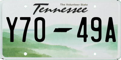 TN license plate Y7049A