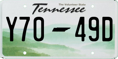 TN license plate Y7049D