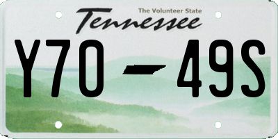TN license plate Y7049S