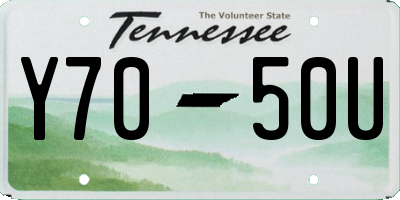 TN license plate Y7050U