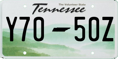 TN license plate Y7050Z