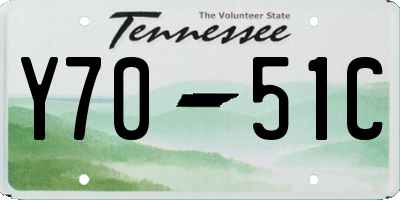 TN license plate Y7051C