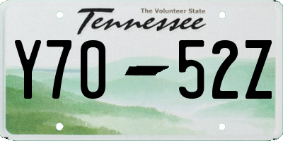 TN license plate Y7052Z