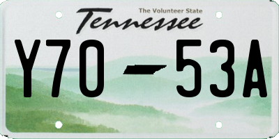 TN license plate Y7053A