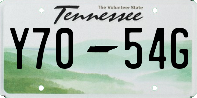 TN license plate Y7054G
