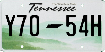 TN license plate Y7054H