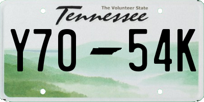 TN license plate Y7054K