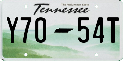 TN license plate Y7054T