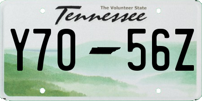 TN license plate Y7056Z