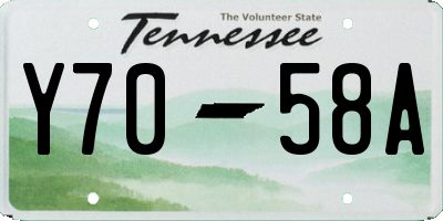 TN license plate Y7058A