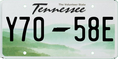 TN license plate Y7058E
