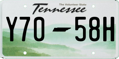 TN license plate Y7058H