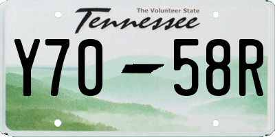 TN license plate Y7058R