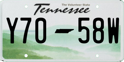 TN license plate Y7058W