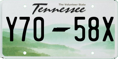 TN license plate Y7058X