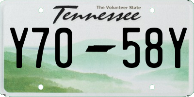 TN license plate Y7058Y