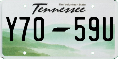 TN license plate Y7059U