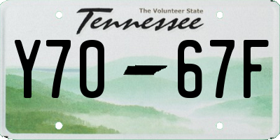 TN license plate Y7067F