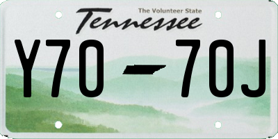 TN license plate Y7070J