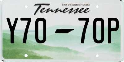 TN license plate Y7070P