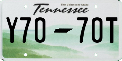 TN license plate Y7070T