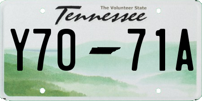 TN license plate Y7071A