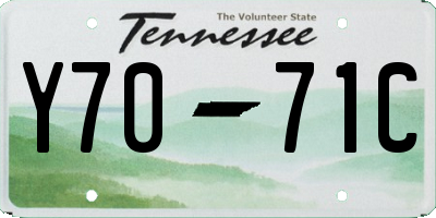 TN license plate Y7071C