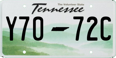 TN license plate Y7072C