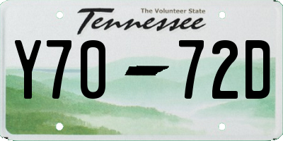 TN license plate Y7072D