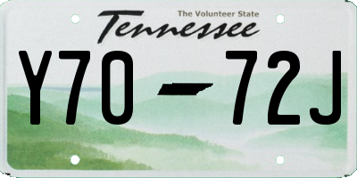 TN license plate Y7072J