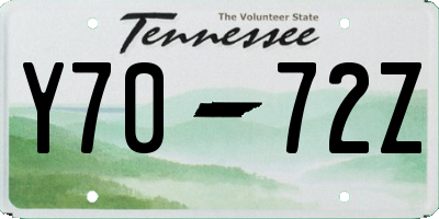TN license plate Y7072Z