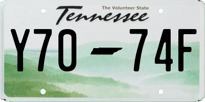 TN license plate Y7074F