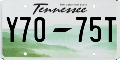 TN license plate Y7075T