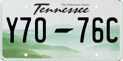 TN license plate Y7076C